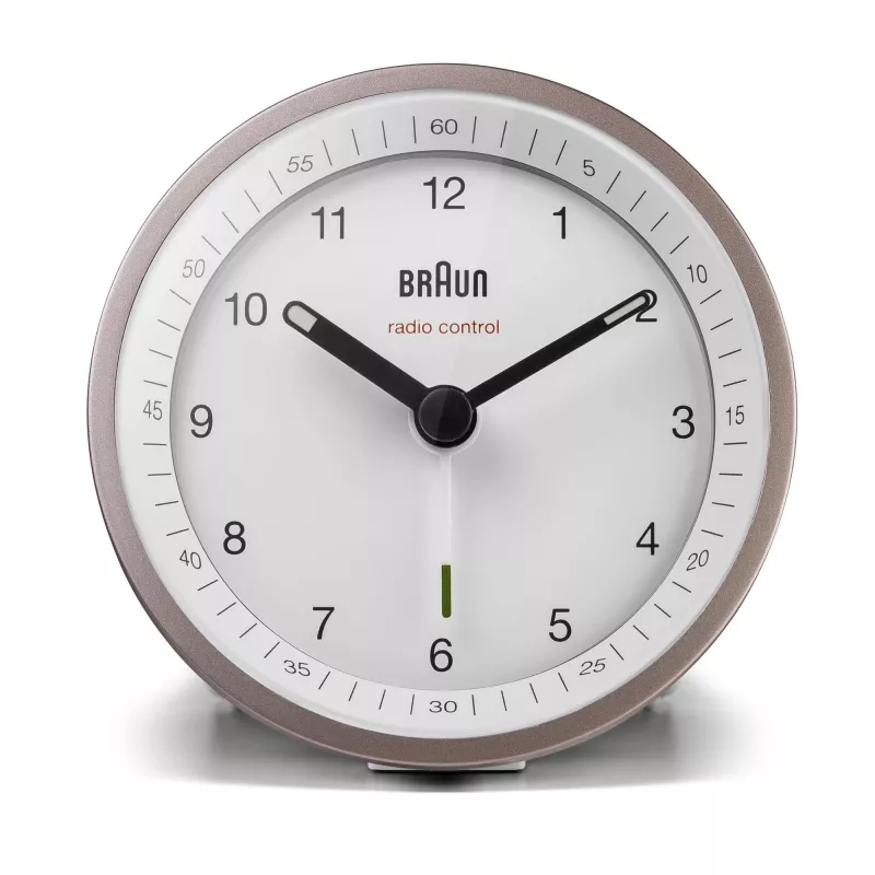 Braun BC07 kvarca modinātājpulkstenis rozā, balts