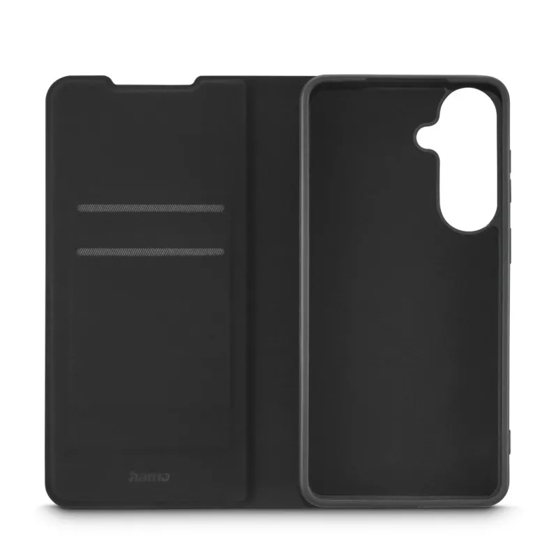 HAMA folio maciņš mobilajam telefonam 17 cm (6,7 collu) ekrāniem – saderīgs ar Samsung Galaxy S26+, melns, 2 kabatiņas kartēm, galda statīvs