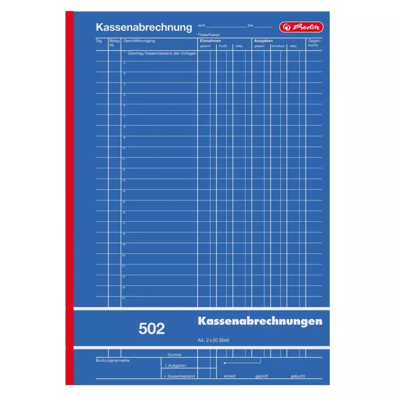 Grāmatvedības veidlapa Herlitz 882415 A4 100 lapas
