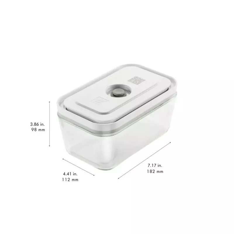 Pārtikas uzglabāšanas kaste ZWILLING FRESH & SAVE Taisnstūra 0,9 L, stikla trauks ar plastmasas bloķējamu vāku, cepeškrāsns/mikroviļņu/ledusskapja droša