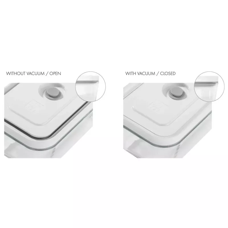 Pārtikas uzglabāšanas trauks ZWILLING FRESH & SAVE Taisnstūra stikls 1,6 L, plastmasas bloķējams vāks, piemērots cepeškrāsnij/mikroviļņu krāsnij