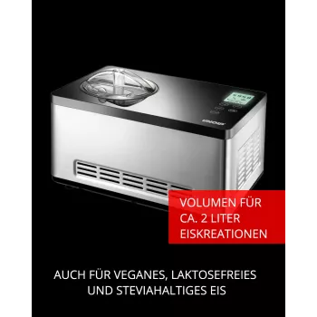 Unold 48845 Saldējuma gatavotājs ar kompresoru 2 L 180 W Melns, Nerūsējošais tērauds