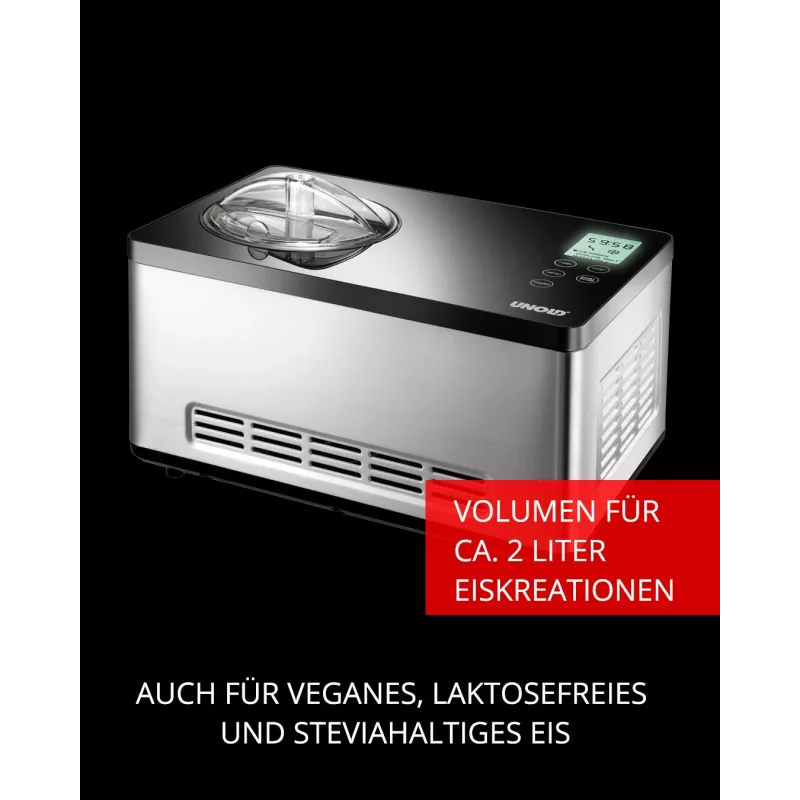Unold 48845 Saldējuma gatavotājs ar kompresoru 2 L 180 W Melns, Nerūsējošais tērauds