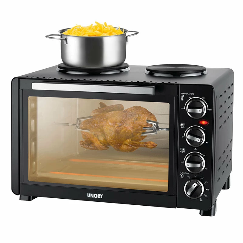 Unold Small Kitchen All in One — Brīvi stāvoša plīts ar cepeškrāsni, melna