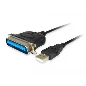 Equip USB uz Paralēlo adaptera kabelis, Melns, USB A, Centronics 36, 60 g, 1 gab., 175 mm