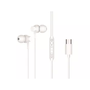 Vadu iekšausmas austiņas CONCEPTRONIC BRENDAN03W — USB-C, 20–20000 Hz, 1.2 m kabelis, balta