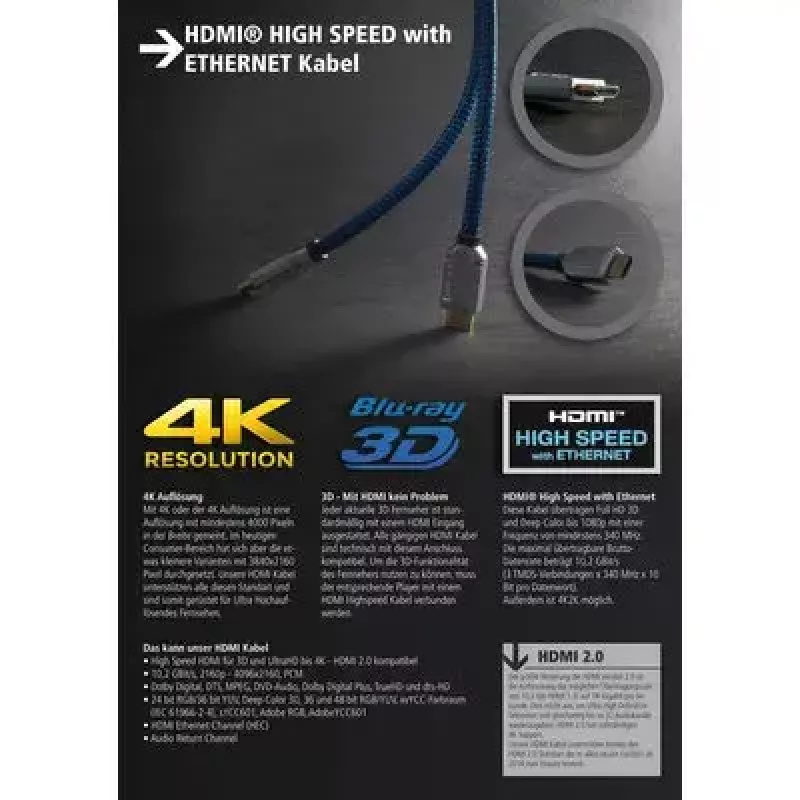 HDMI kabelis S/CONN 1,0m