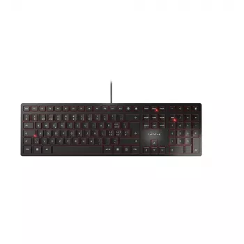 CHERRY KC 6000 SLIM tastatūra USB melna Šveices izkārtojums