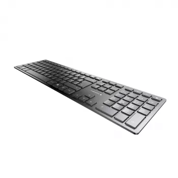 Tastatūra Cherry KW 9100 SLIM bezvadu RF + Bluetooth QWERTY UK angļu melna 108 taustiņi 1.2 m kabelis