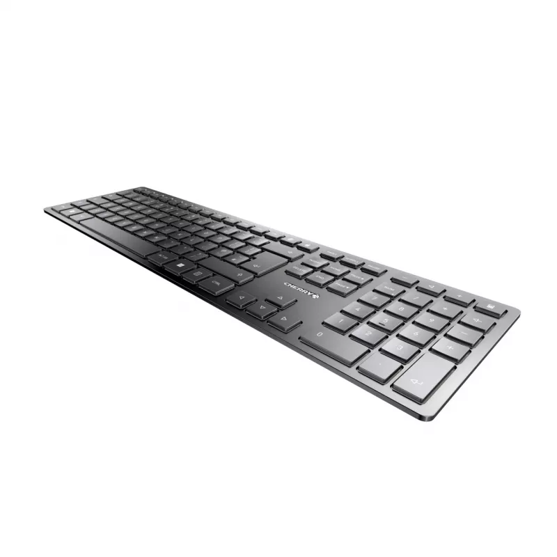 Tastatūra Cherry KW 9100 SLIM bezvadu RF + Bluetooth QWERTY UK angļu melna 108 taustiņi 1.2 m kabelis