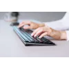 Tastatūra Cherry KW 9100 SLIM bezvadu RF + Bluetooth QWERTY UK angļu melna 108 taustiņi 1.2 m kabelis