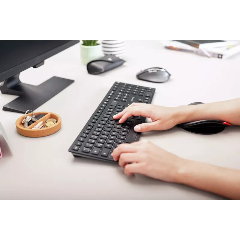 Tastatūra Cherry KW 9100 SLIM bezvadu RF + Bluetooth QWERTY UK angļu melna 108 taustiņi 1.2 m kabelis