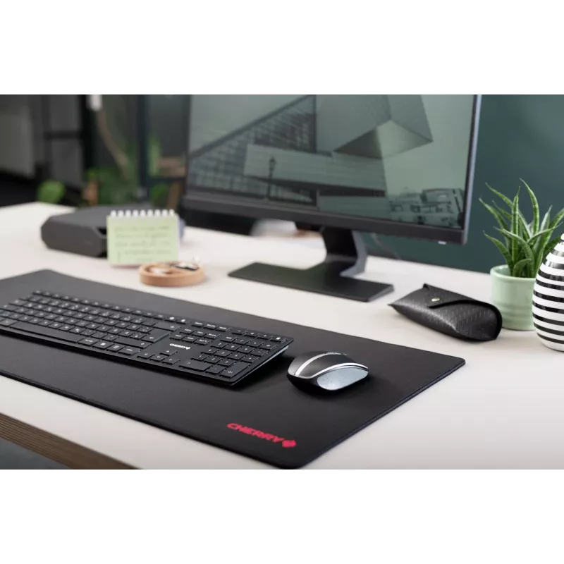 Tastatūra Cherry KW 9100 SLIM bezvadu RF + Bluetooth QWERTY UK angļu melna 108 taustiņi 1.2 m kabelis