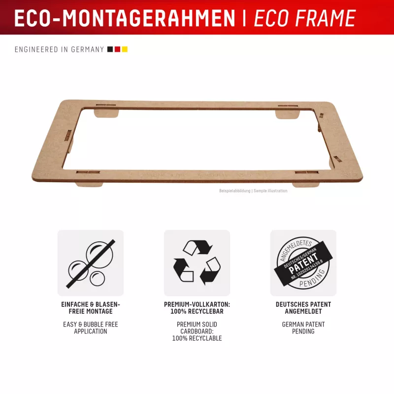 Displex ekrāna aizsargstikls + maciņš Apple iPhone 16 Plus, EASY-ON® Eco montāžas rāmis, izturīgs pret skrāpējumiem