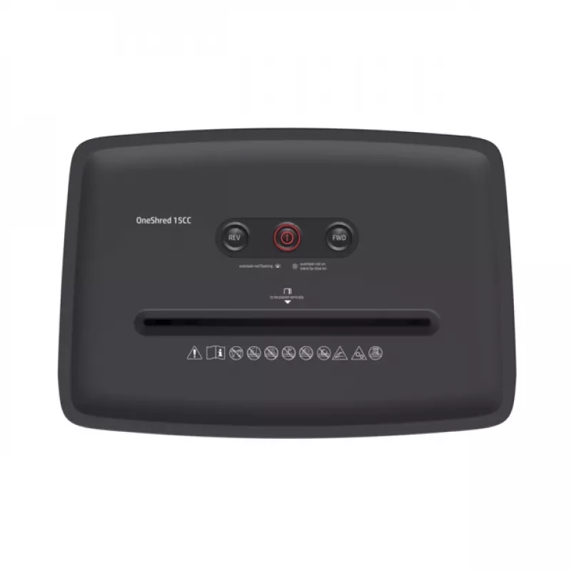 HP OneShred 15CC papīra smalcinātājs, daļiņu griezums, 65 dB, 22 cm, balts