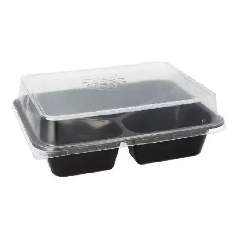 Papstar 96554 Vienreizējās lietošanas pārtikas uzglabāšanas trauks Melns PET 227x178x45mm