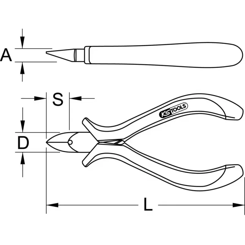 Knaibles KS Tools 500.7024 Tērauds Garums 120 mm