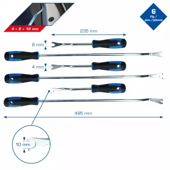Brilliant Tools BT511045 – 6 daļu komplekts automobiļu salona apdares klipšu noņemšanai