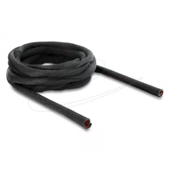 DELOCK Kabeļu aizsarguzmava pašslēdzoša divslāņu 5 m x 19 mm melna
