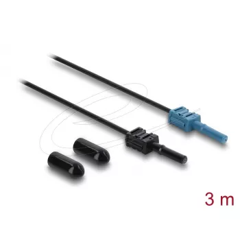DELOCK 91026 optiskās šķiedras adaptera kabelis, daudzmodu POF, 3 m, melns/zils, 1 gab.