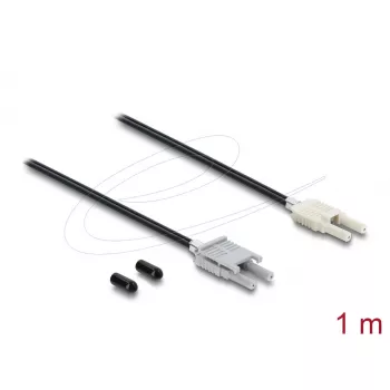 DELOCK 91027 optiskās šķiedras adaptera kabelis multi-mode 100 cm melns/pelēks, 1 gab.