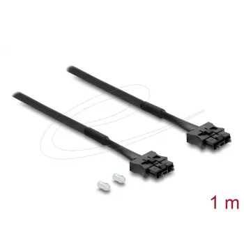 DELOCK optiskās šķiedras POF plastmasas servo savienojuma kabelis ST–ST 1 m, melns