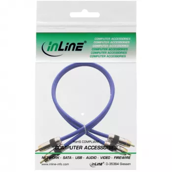 InLine Premium RCA Audio kabelis 2x RCA vīrietis / vīrietis ar zeltītiem kontaktiem 1m