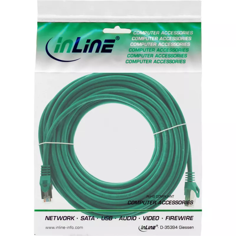 InLine Patch Kabelis F/UTP Cat.5e zaļš 5m