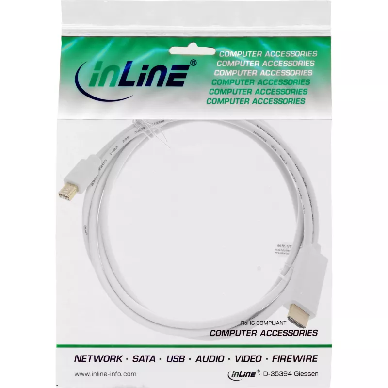InLine Mini DisplayPort uz HDMI 4K2K ar Audio Pārveidotāja Kabelis 5m