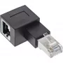 InLine Cat.6A savienotājadapteris, RJ45 tēviņš / mātīte, 90° leņķī pa kreisi