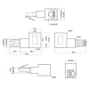 InLine Cat.6A savienotājadapteris, RJ45 tēviņš / mātīte, 90° leņķī pa kreisi