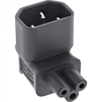 InLine 16723G barošanas adapteris IEC 60320 C14 / C5, leņķveida, 3 kontaktu IEC ierīcei