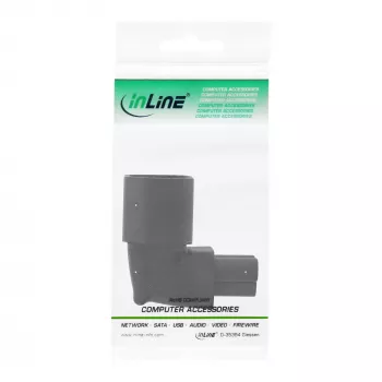 InLine 16723G barošanas adapteris IEC 60320 C14 / C5, leņķveida, 3 kontaktu IEC ierīcei
