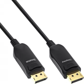 InLine DisplayPort 2.1 AOC kabelis, UHBR, melns 30m
