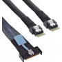 InLine 27663B MCIO x8 uz 2x SFF-8654 4i kabelis, 0,75 m