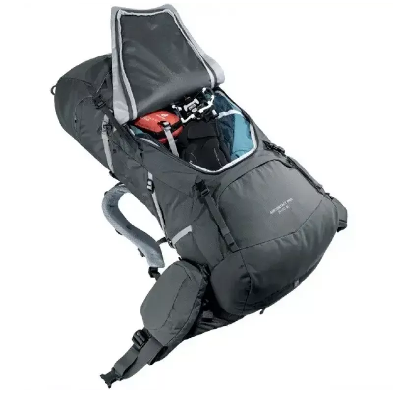 Mugursoma DEUTER Aircontact Pro 75+10 SL Sieviešu — 75+10 L, SL piegriezums, Graphite, 2.88 kg, Neilons