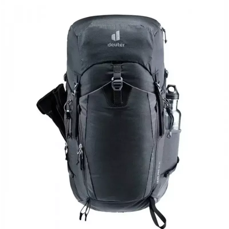 Mugursoma DEUTER Trail PRO 34 SL — sieviešu pārgājienu mugursoma 34 L, viegla, izturīga, Melna