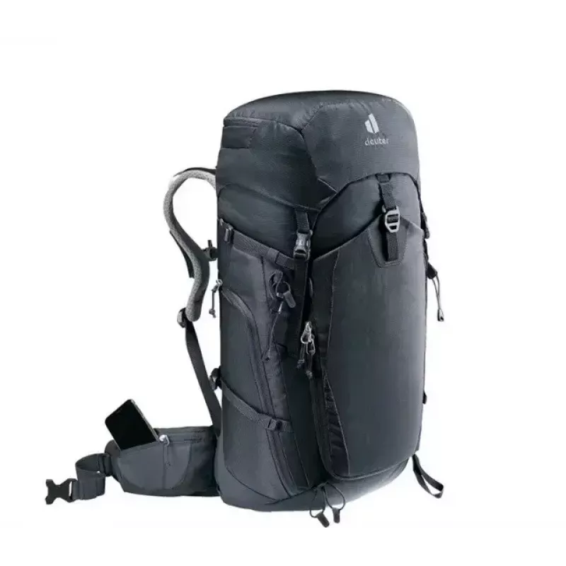 Mugursoma DEUTER Trail PRO 34 SL — sieviešu pārgājienu mugursoma 34 L, viegla, izturīga, Melna