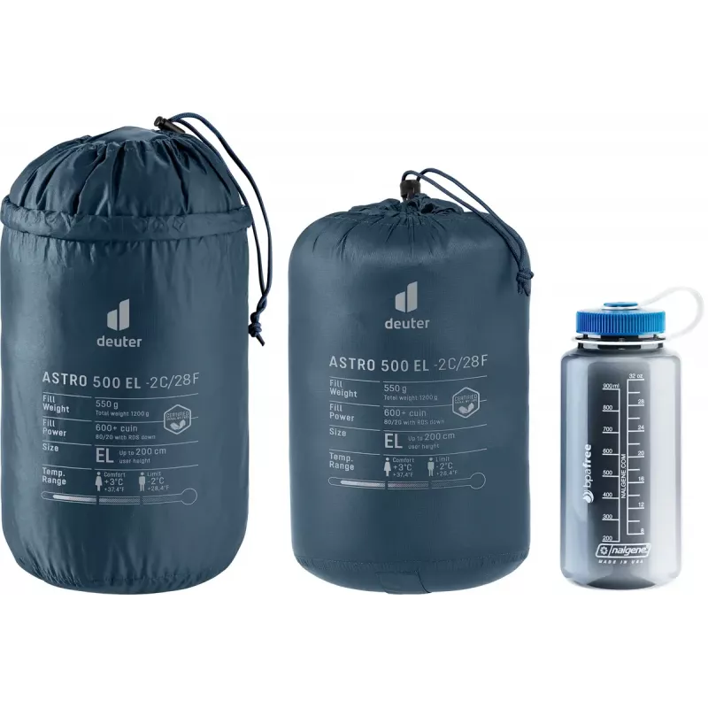 Guļammaiss DEUTER Astro 500 EL -2°C / 28°F, pieaugušo mūmija, 2200×800×520 mm, Ripstop Blue
