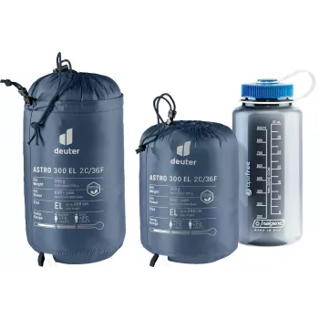 Mūmijas guļammaiss DEUTER Astro 300 EL +2°C – garums līdz 200 cm, platums 790 mm, dziļums 520 mm, Ripstop Blue