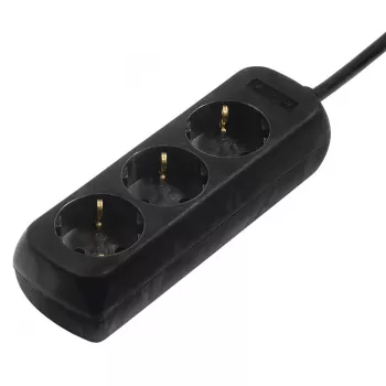 Hama 00108841 pārsprieguma aizsargs Melns 3 AC kontaktligzdas 230 V 3 m