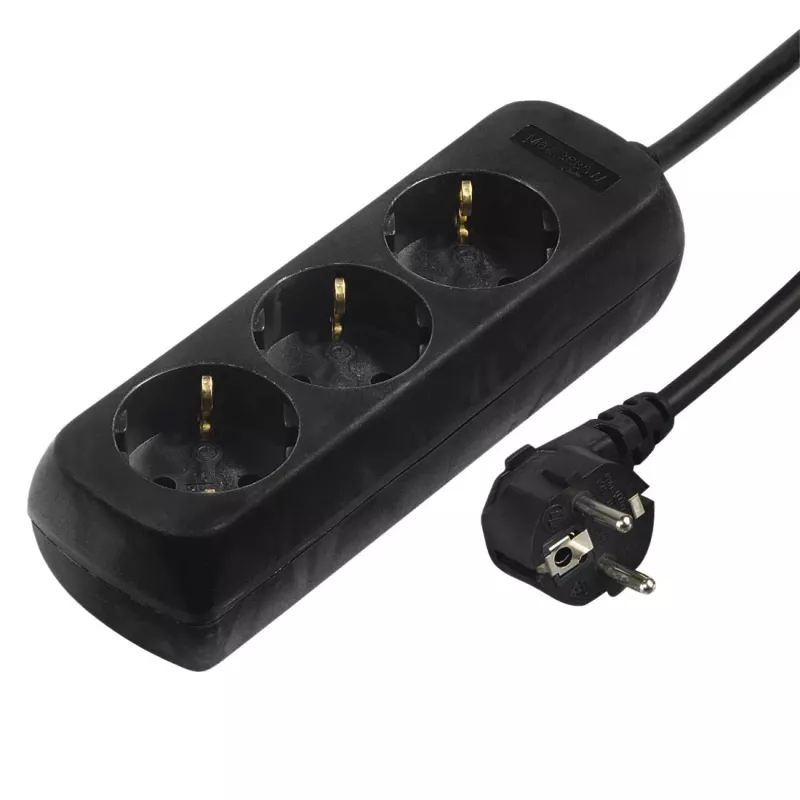 Hama 00108841 pārsprieguma aizsargs Melns 3 AC kontaktligzdas 230 V 3 m