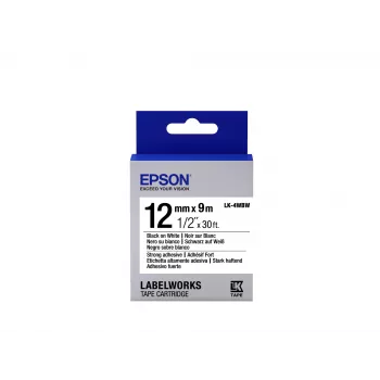 Epson Līmlentes kasetne stipra līme LK-4WBK Melns/Balts 12mm (9m)