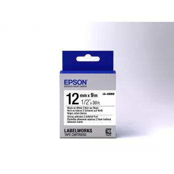 Epson Līmlentes kasetne stipra līme LK-4WBK Melns/Balts 12mm (9m)