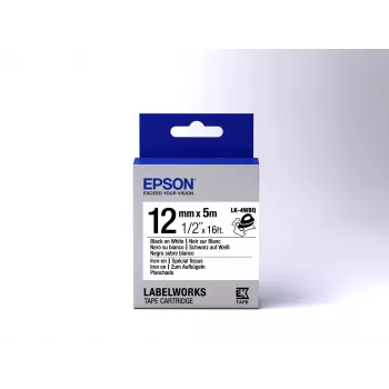 Epson LK-4WBQ gludekļa lentes kasetne melns/balts 12mm (5m)