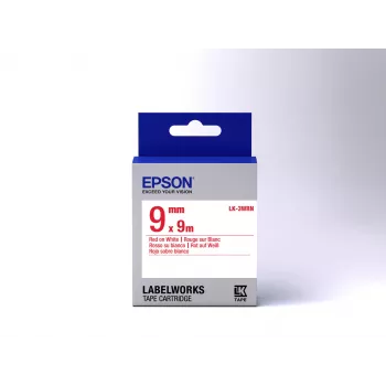 Epson LK-3WRN lentes kasetne, sarkans uz balta, 9mm x 9m