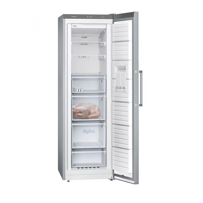 Siemens iQ300 GS36NVIEP brīvstāvošs saldētavas skapis, 242 L, No Frost, nerūsējošais tērauds