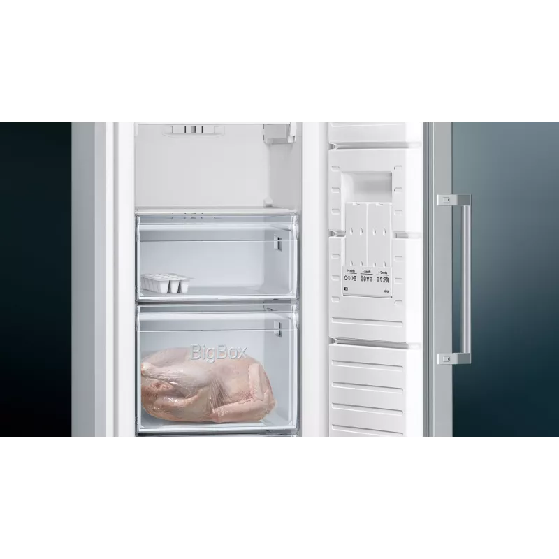 Siemens iQ300 GS36NVIEP brīvstāvošs saldētavas skapis, 242 L, No Frost, nerūsējošais tērauds