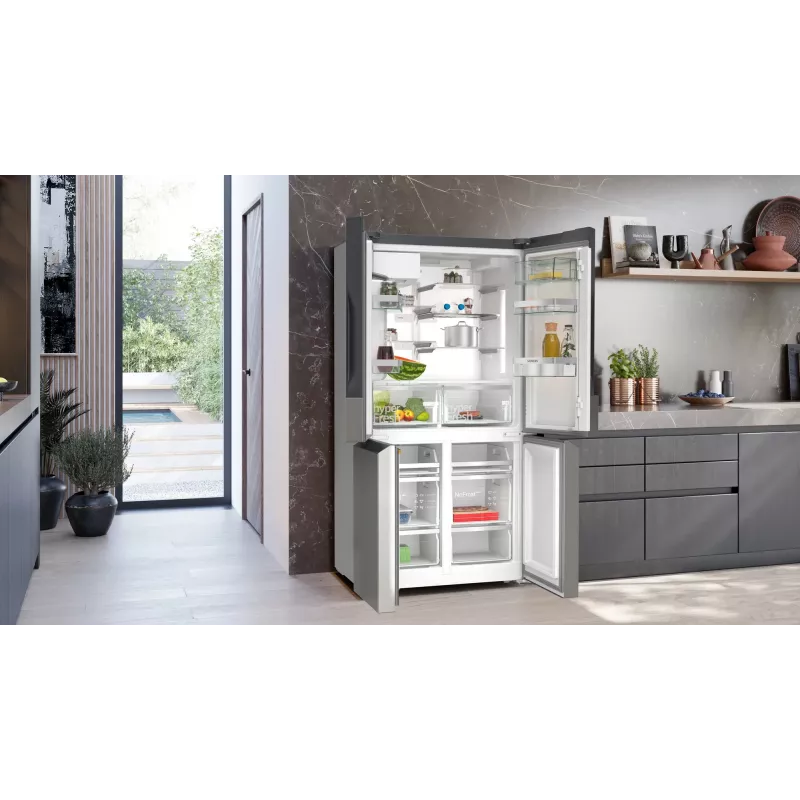 Siemens KF96DPPEA brīvi stāvošs side-by-side ledusskapis 574 L Nerūsējošais tērauds