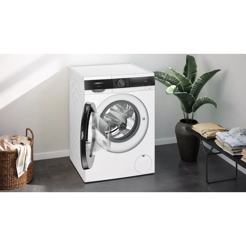 Veļas mazgājamā mašīna Siemens iQ500 WG44G2Z22, priekšējā ielāde, 9 kg, 1351 apgr./min, melna, balta